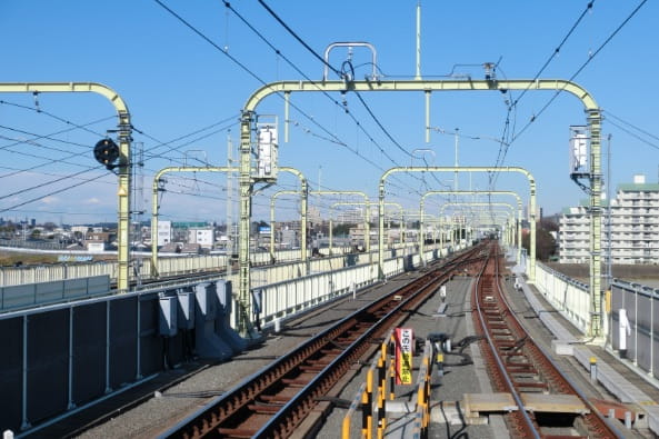小田急線多摩川橋梁建替え工事の写真